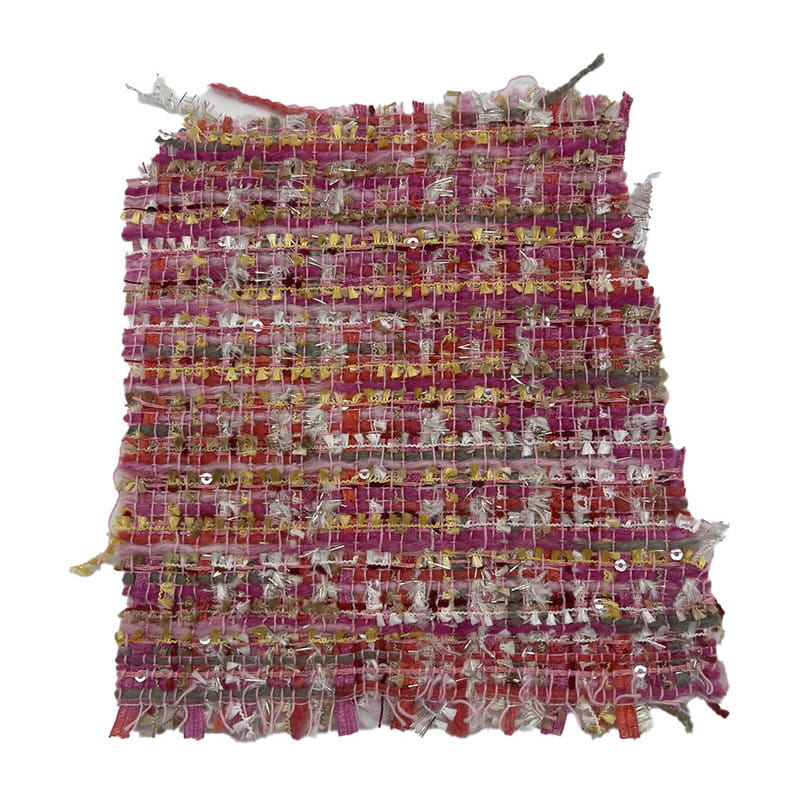 Fashion Red Pink Sequins Metallic Tweed Textilia Pro Women 21003