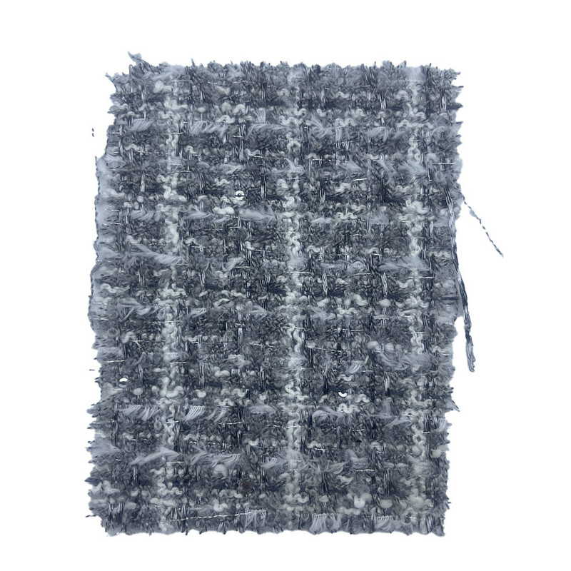 Fine texture Grey Plaid caelatum Tweed Textilia pro Women Vestibus 23503