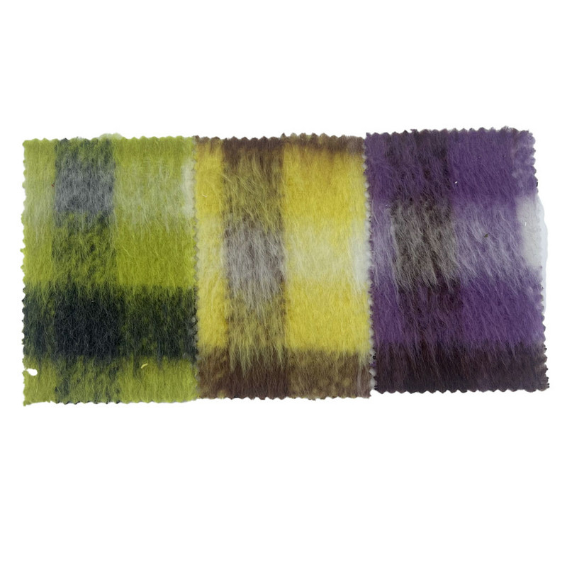 Purpura Long Hair Plaids Creber XX lana Tuedam textilia enim Overcoats 3256 