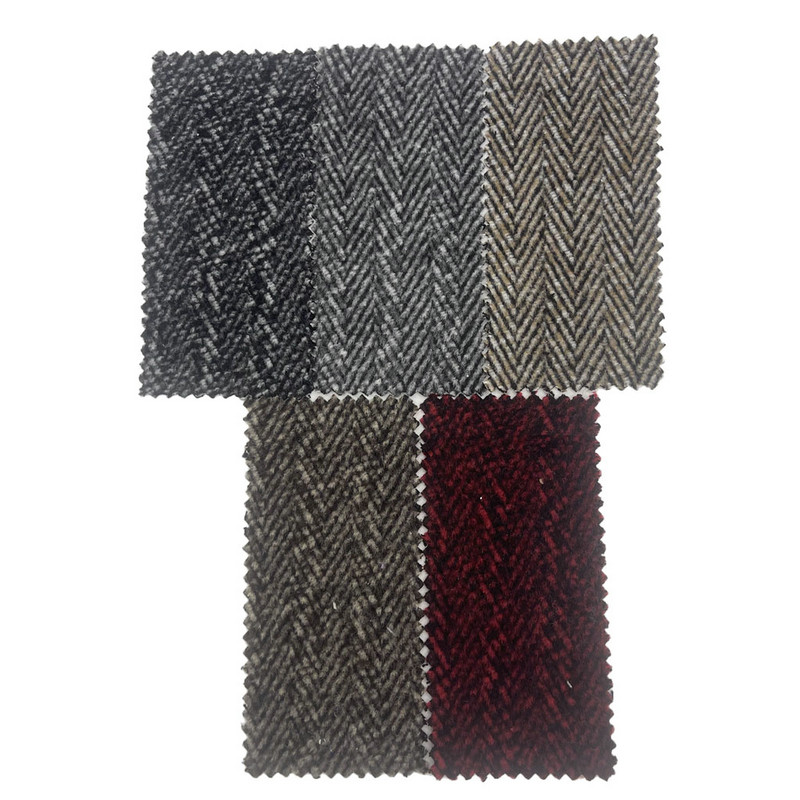 Black Red Lana Herringbone Peniculus Thick Tweed Textilia enim vestes 4298