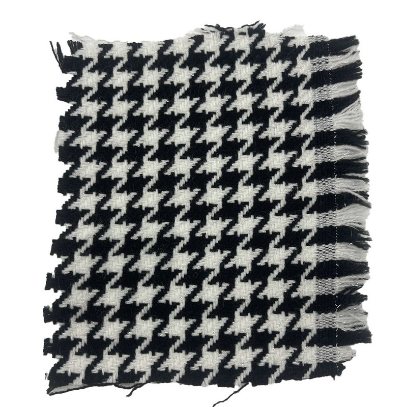 Black White Acrylic Metallic Houndstooth Jacquard Tweed Textilia enim Upholstery